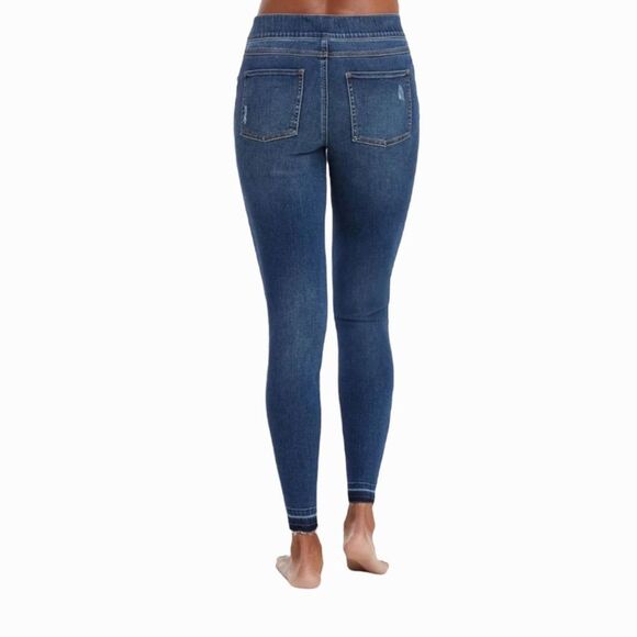 Spanx Women’s Skinny Jeans Large Stretch Denim Slimming Distressed NWT - Picture 3 of 9